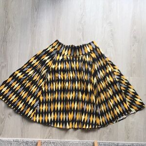 Laura Byrnes 2017, Long Jun skirt - yellow harlequin, sz large